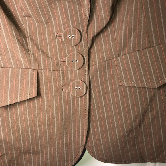Lane Bryant matching set blazer and cropped pants set brown with stripes 14 - Picture 4 of 10